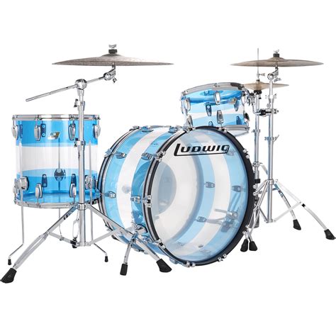Ludwig Vistalite 24 Blueclearblue Shell Set Drum Kit