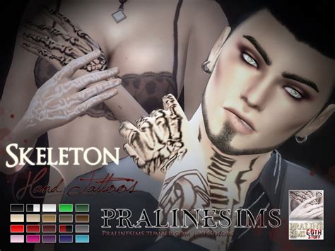 Skeleton Hand Tattoos By Pralinesims At Tsr Sims 4 Updates