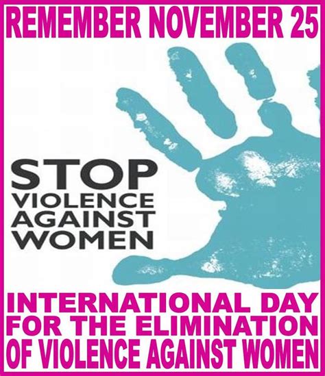 November 25 International Day For The Elimination Of Violence Against Women