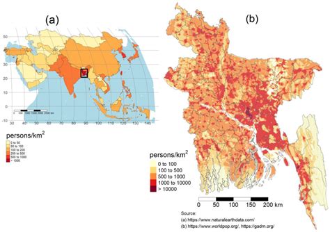 Dhaka Bangladesh Population Density Map —