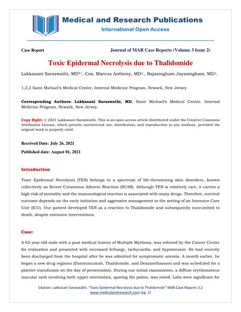 Pdf Case Report Journal Of Mar Case Reports Volume 3 Issue 2 Toxic