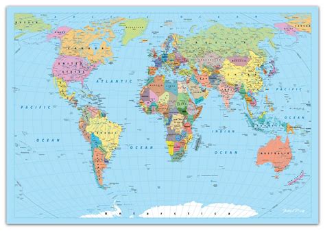 Faithful Prints World Map Poster Atlas Print Educational Classroom