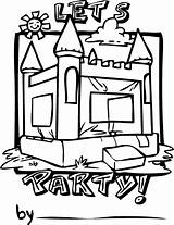 Bounce Clipart Bouncy Coloring Castle Birthday Clipground Template Sketch Personalization sketch template
