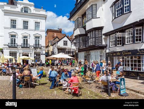 Bars And Cafes On Cathedral Yard In The City Centre Exeter Devon