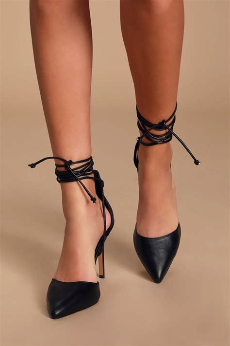 rafaela black pointed toe lace up heels heels lace up heels stiletto heels
