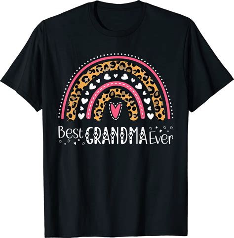 best grandma ever rainbow leopard print mothers day tee shirt