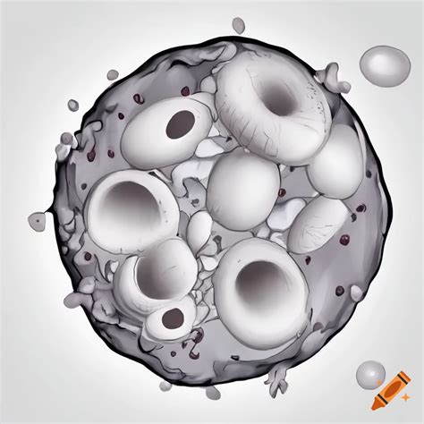 Drawing Of White Blood Cells On White Background