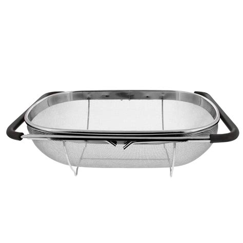 Premium Quality Over The Sink Stainless Steel Oval Colander With Fine