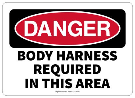 OSHA DANGER SAFETY SIGN BODY HARNESS REQUIRED IN THIS AREA Walmart Com