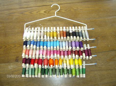 2012clothespin Embroidery Thread Organization On Pants Hangerthe