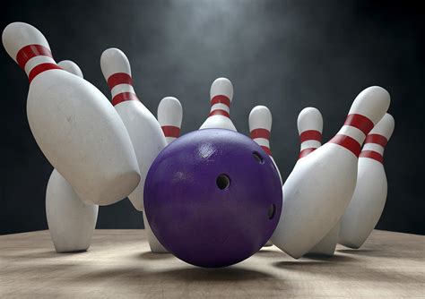 Ten Pin Bowling Pins And Ball Digital Art By Allan Swart All In One