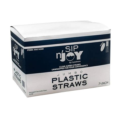 Crystalware Jumbo Clear Plastic Straws 500ct 775in