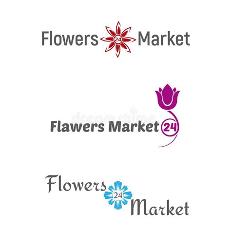 Set Logo Flowers Market 24 Stock Vector Illustration Of Element 99892906