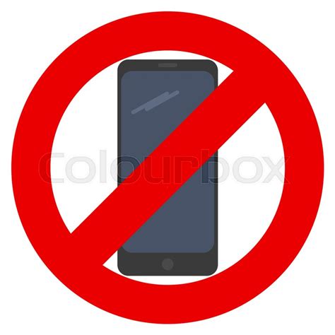 No Mobile Phone Prohibition Sign Stock Vector Colourbox