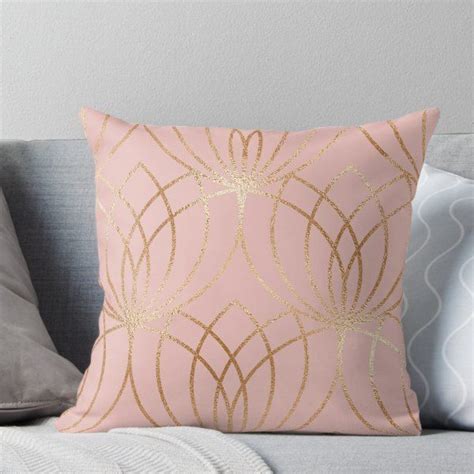 Rose Gold Millennial Pink Blooms Throw Pillow Throw Pillows Bed Throw