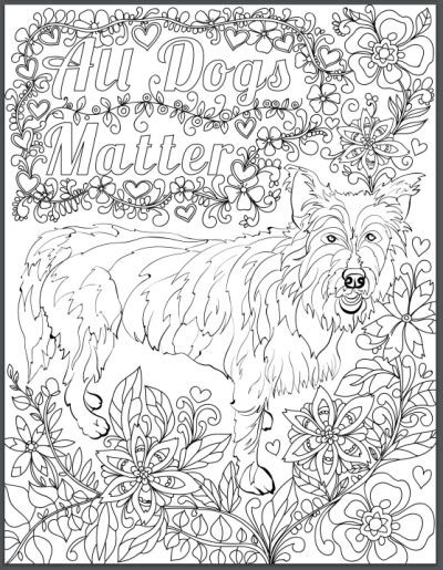 50 dog coloring pages for adults. De-stress With Dogs: Downloadable 10 Page Coloring Book ...