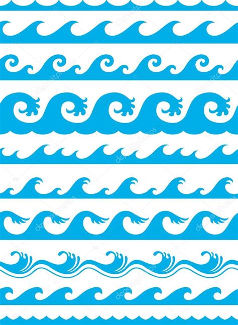 Seamless Ocean Wave Set — Stock Vector © Pauljune 15607761