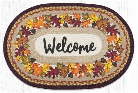 Autumn Welcome Oval Braided Rug 20x30 By Earth Rugs