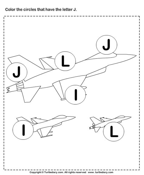 To help preschoolers recognize letters, learn upper & lowercase and the letter sounds, these alphabet activities for preschoolers are easy to to refresh my preschooler's memory of letter recognition in general, as well as knowing the uppercase and lowercase alphabet and getting to know. Identifying Letter J Worksheet - Turtle Diary