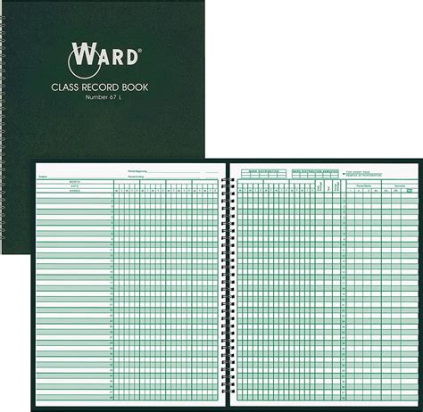 Ward Class Record Book White Teacher Record Book