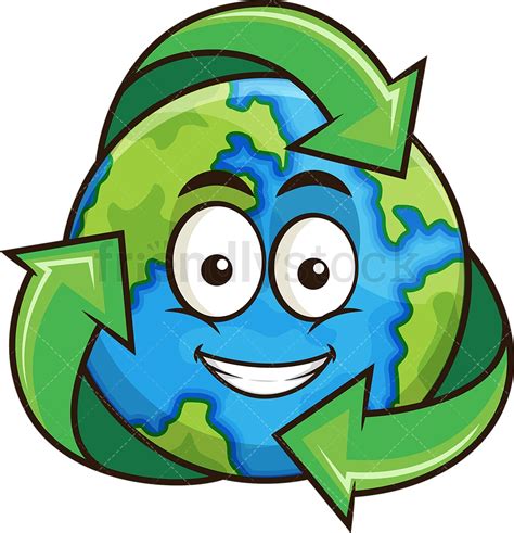 Earth With Recycling Symbol Cartoon Vector Clipart Friendlystock