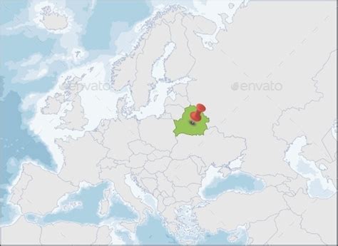 Republic Of Belarus Location On Europe Map Vectors Graphicriver