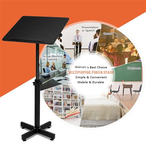 A usb port to the computer is available on the right side of the top of the podium. Zimtown Height Adjustable Lectern Stand Portable ...
