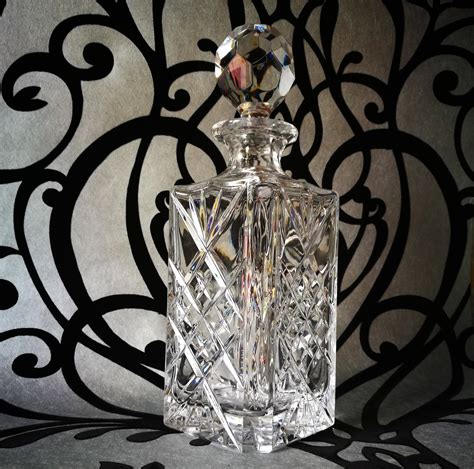Vintage Lead Crystal Decanter Square Decanter Whisky