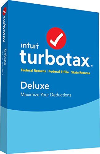 Turbotax Deluxe 2017 Fed Efile State Pcmac Disc Amazon Exclusive