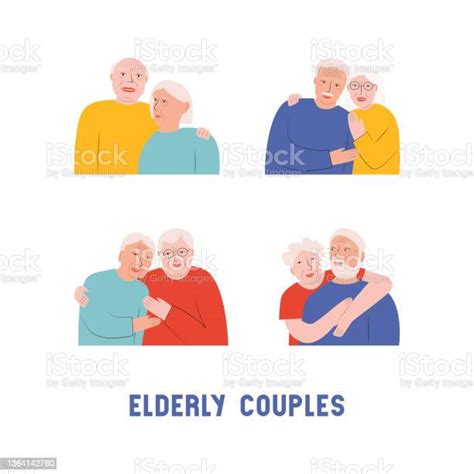 A Collection Of Older Couples Stock Illustration Download Image Now