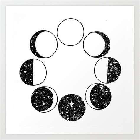 Buy Moon Phases Art Print By Dopenuji Worldwide Shipping Available At
