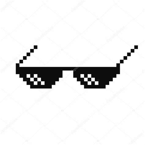 Gafas De Arte Pixel Matón Vida Meme Gafas Aisladas Sobre Fondo Blanco 2022