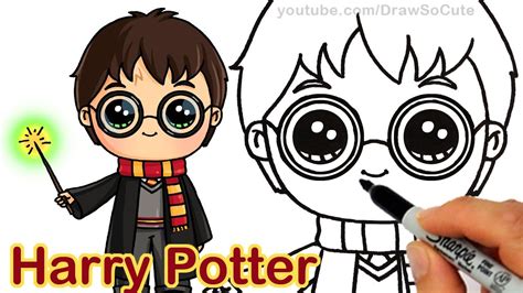 How To Draw Chibi Harry Potter Step By Step Cute Harry Potter Cartoon