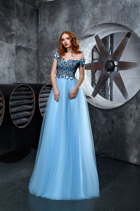 Голубое вечернее платье Kira Nova Диана Купить вечернее платье в