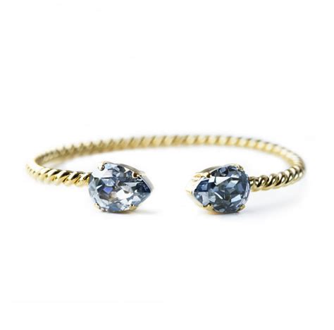 Caroline Svedbom Mini Drop Bracelet Blue Shade Gold Daystyle