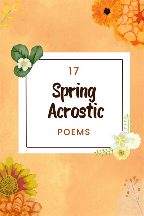 17 Spring Acrostic Poems