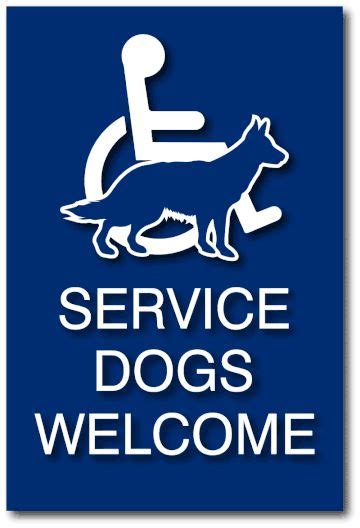Service Dogs Welcome Ada Guide Sign With Symbols And Wording Guide