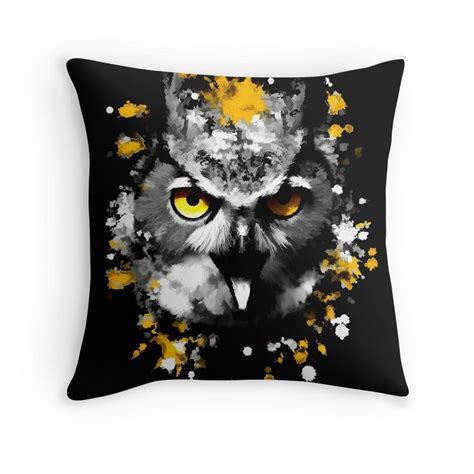 We did not find results for: Owl with orange eyes | Throw pillows, Black and white owl ...