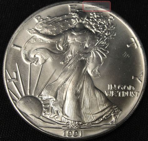 1991 American Silver Eagle Bullion Coin Key Date Choice Gem Bu Nr