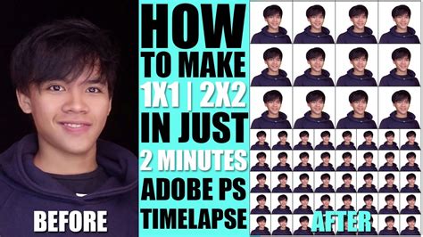 How To Make 1x1 And 2x2 Id Picture In Just 2 Minutes Adobe Photoshop