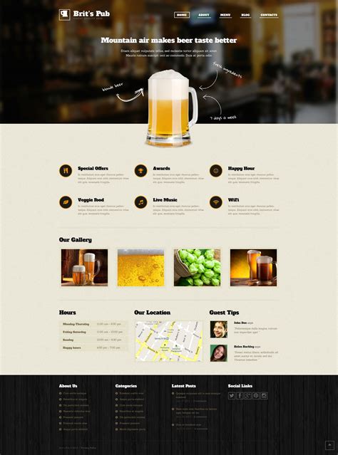 beer pub wordpress theme