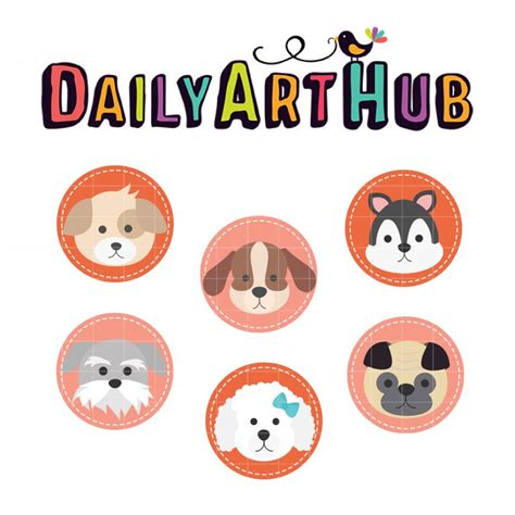 Dog Badges Clip Art Set Daily Art Hub Graphics Alphabets And Svg