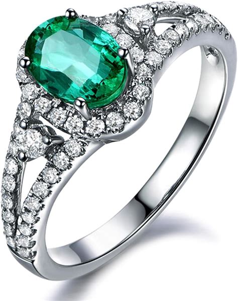 Genuine Smeraldo Naturale Della Pietra Preziosa Ovale Cut Diamond