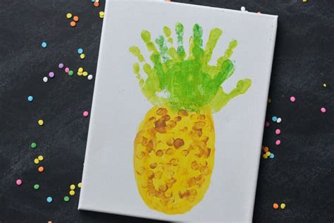 Handprint Pineapple Keepsake Canvas Handprint Art Arts And Crafts