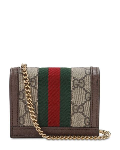 Gucci Ophidia Gg Supreme Chain Wallet In Brown Lyst