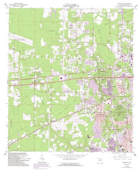 Marietta Topographic Map 124000 Scale Florida