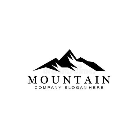 Mountain View Logo Vector Design At Sunrise For Outdoor Nature