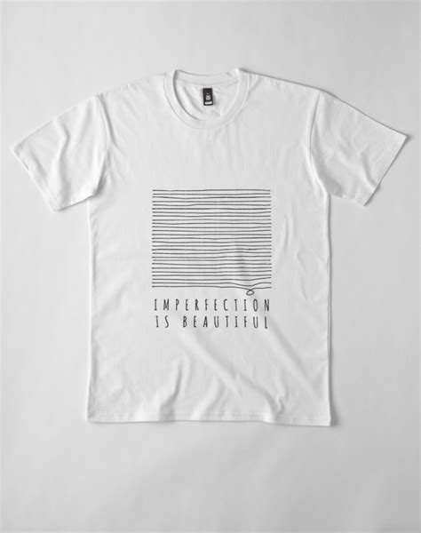 Imperfection Is Beautiful White T Shirt With Black Stripes For