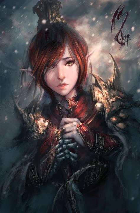 1440x900 Resolution Red Haired Female Warrior Illustration Fantasy