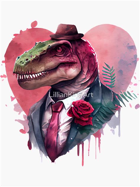 Dinosaur Gangster Lover The Animals Of Love T Rex Sticker For Sale